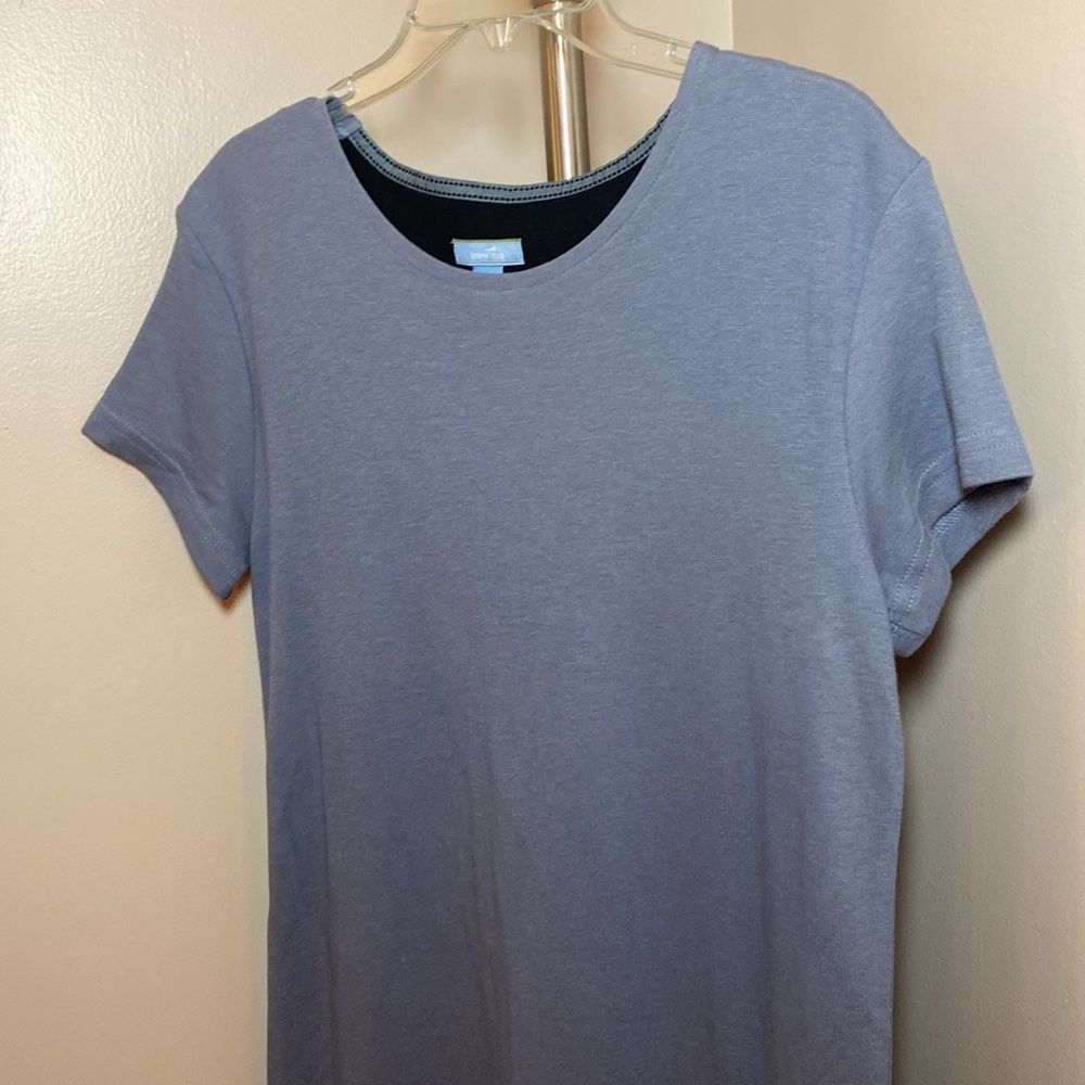 Horny Toad Women's Gray Super Soft Stretchy Short Sleeve Crewneck T-Shirt Dress - Picture 5 of 13